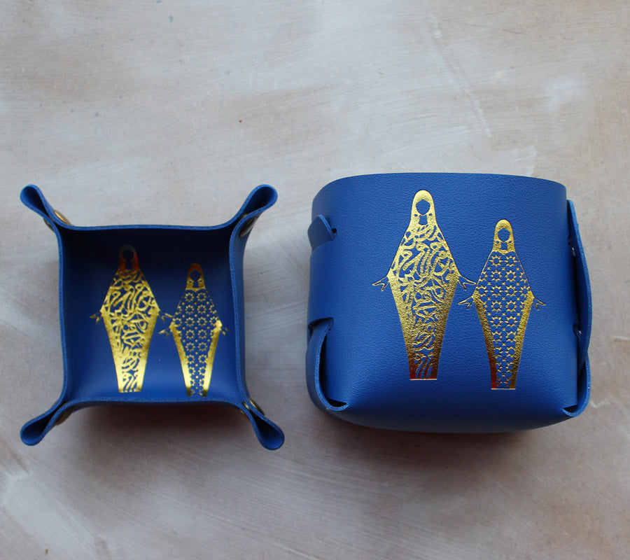 Leather Cup and Tray