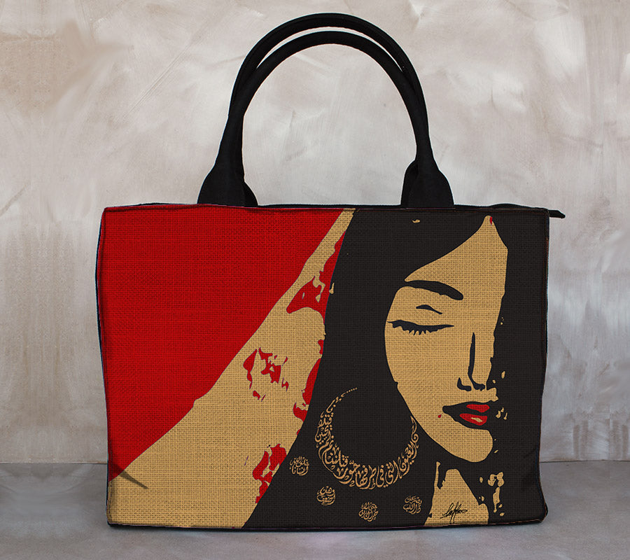 Eco-friendly tote with minimalist art print