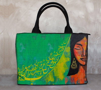 Tote bags with colorful art prints