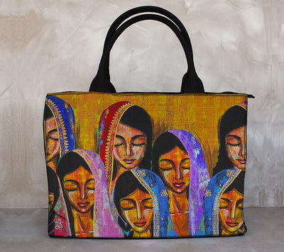 Unique tote with abstract art print
