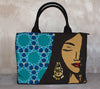 Trendy tote bag with geometric art print